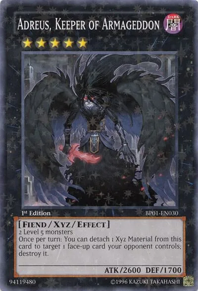 Adreus, Keeper of Armageddon Starfoil BP01-EN030 1st Edition Yu-Gi-Oh card from Battle Pack: Epic Dawn