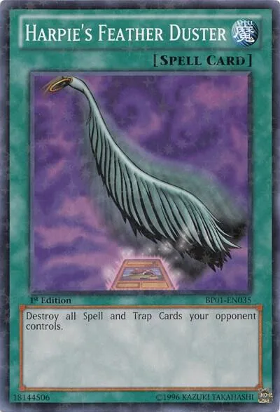 Harpie's Feather Duster Starfoil BP01-EN035 Unlimited Yu-Gi-Oh card from Battle Pack: Epic Dawn