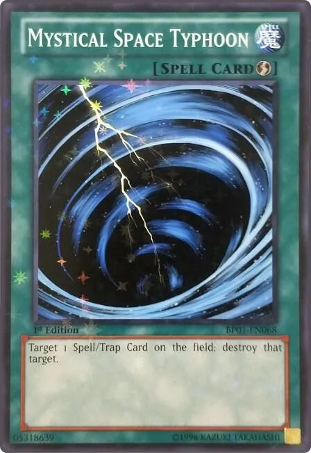 Mystical Space Typhoon Starfoil BP01-EN068 Yu-Gi-Oh card from Battle Pack: Epic Dawn