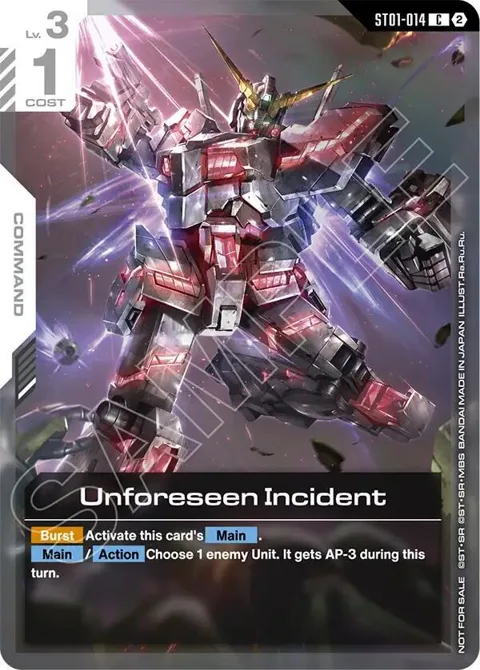 Unforeseen Incident World Championship Regionals 26-27 Season 1 ST01-014 Gundam card from Gundam Promotional Cards