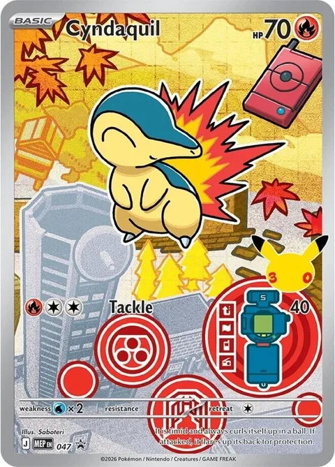 Cyndaquil #047 Holofoil Pokémon card from Mega Evolution Promo