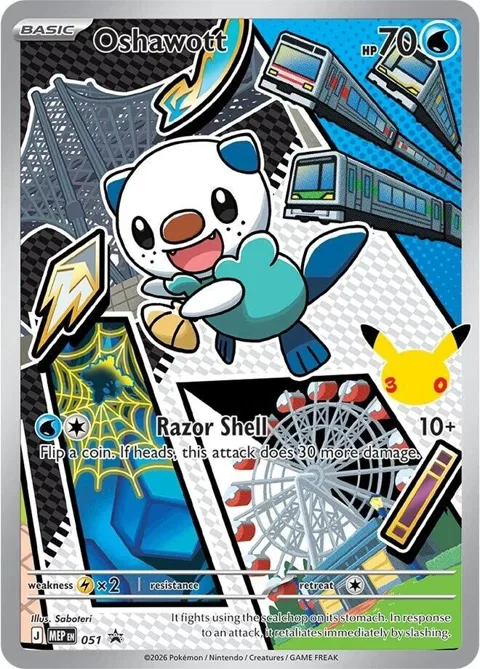 Oshawott #051 Holofoil Pokémon card from Mega Evolution Promo