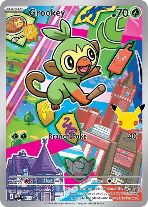 Grookey #052 Holofoil Pokémon card from Mega Evolution Promo