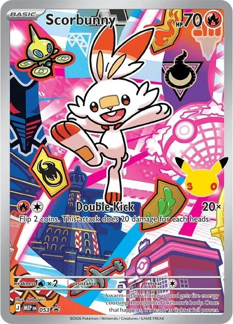 Scorbunny #053 Holofoil Pokémon card from Mega Evolution Promo