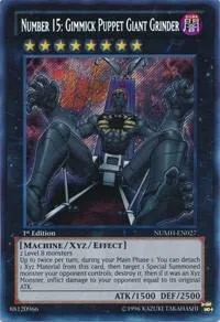 Number 15: Gimmick Puppet Giant Grinder NUMH-EN027 1st Edition Yu-Gi-Oh card from Number Hunters
