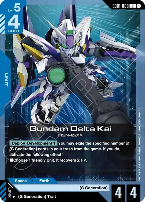 Gundam Delta Kai EB01-008 Gundam card from Eternal Nexus