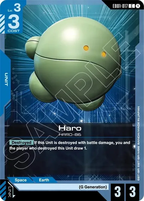 Haro EB01-017 Gundam card from Eternal Nexus