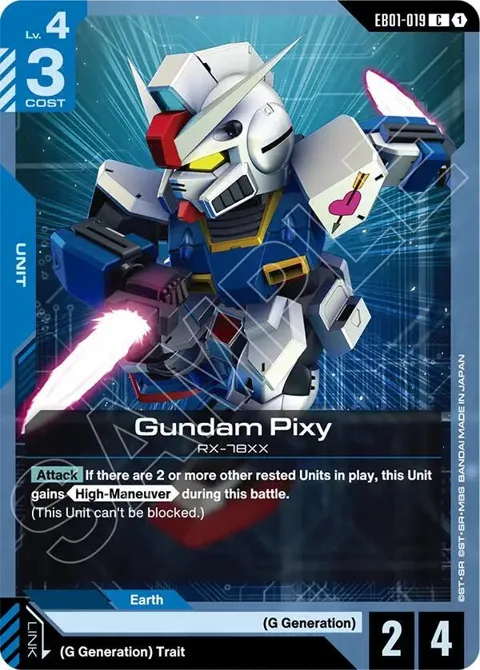 Gundam Pixy EB01-019 Gundam card from Eternal Nexus