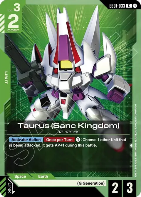 Taurus Sanc Kingdom EB01-033 Gundam card from Eternal Nexus