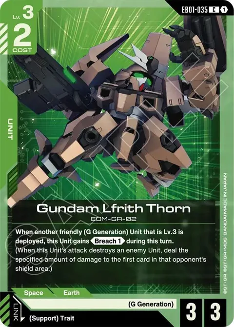 Gundam Lfrith Thorn EB01-035 Gundam card from Eternal Nexus