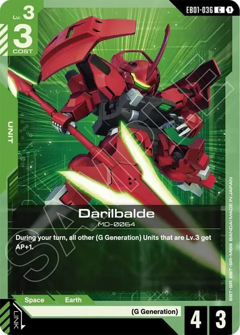 Darilbalde EB01-036 Gundam card from Eternal Nexus