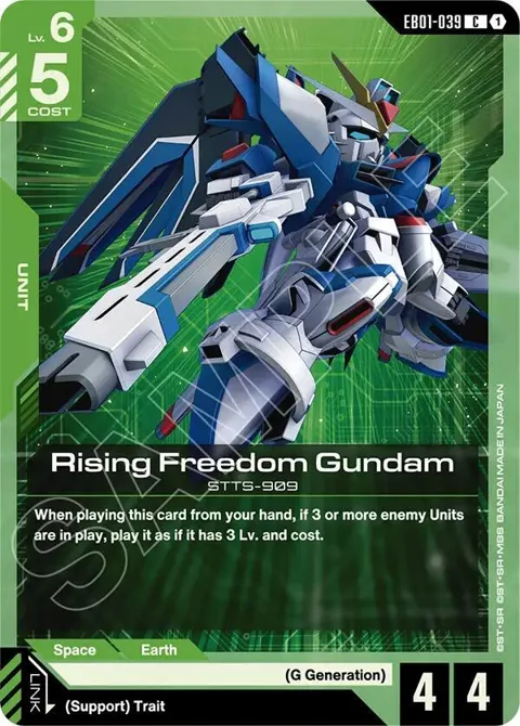 Rising Freedom Gundam EB01-039 Gundam card from Eternal Nexus