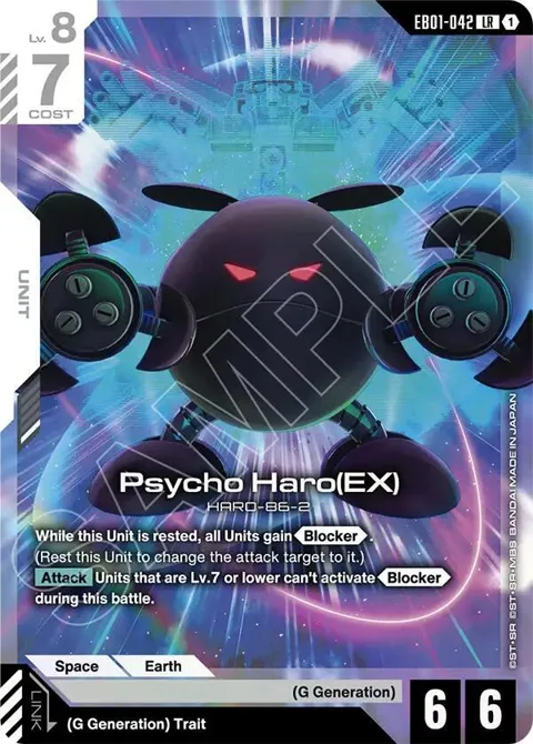 Psycho Haro EX EB01-042 Gundam card from Eternal Nexus