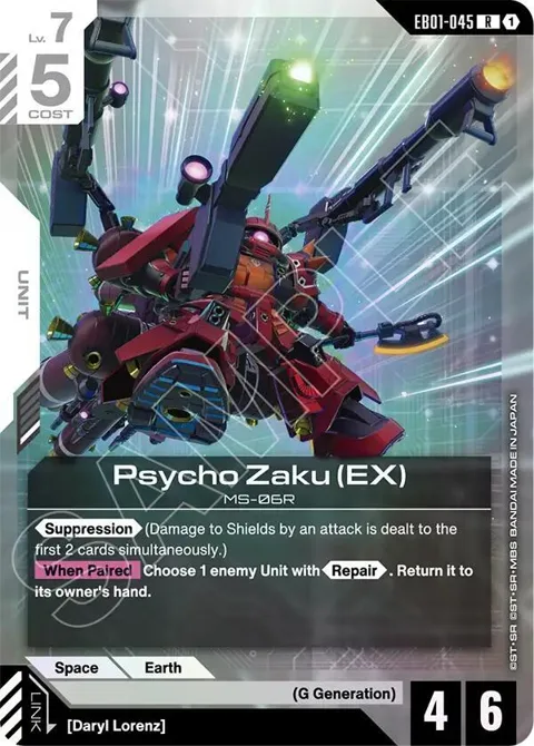 Psycho Zaku EX EB01-045 Gundam card from Eternal Nexus