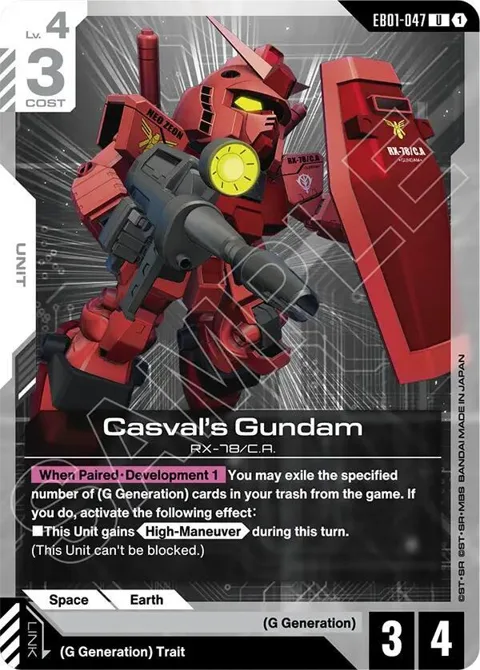 Casval's Gundam EB01-047 Gundam card from Eternal Nexus