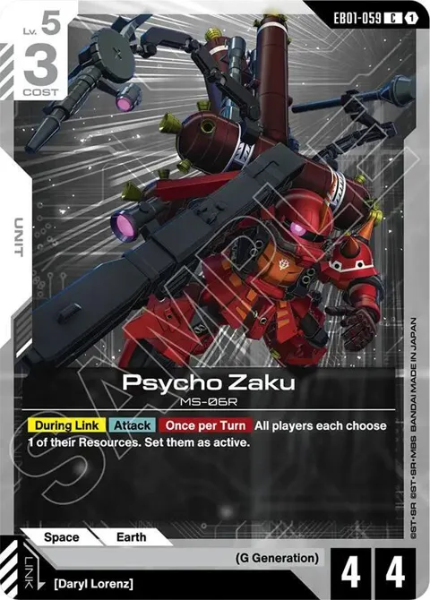 Psycho Zaku EB01-059 Gundam card from Eternal Nexus