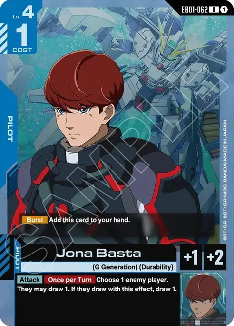 Jona Basta EB01-062 Gundam card from Eternal Nexus