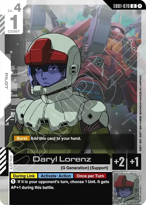 Daryl Lorenz EB01-070 Gundam card from Eternal Nexus