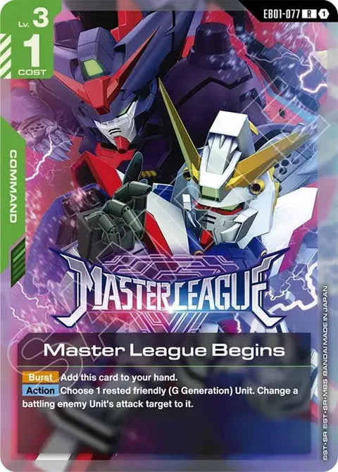 Master League Begins EB01-077 Gundam card from Eternal Nexus