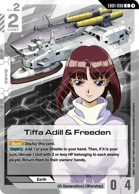 Tiffa Adill & Freeden EB01-090 Gundam card from Eternal Nexus