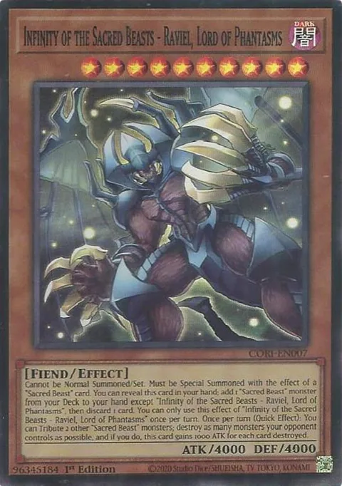 Infinity of the Sacred Beasts - Raviel, Lord of Phantasms CORI-EN007 Yu-Gi-Oh card from Chaos Origins
