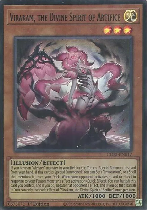 Virakam, the Divine Spirit of Artifice CORI-EN017 Yu-Gi-Oh card from Chaos Origins