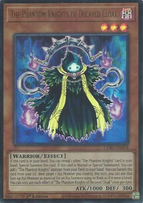 The Phantom Knights of Decayed Cloak CORI-EN018 Yu-Gi-Oh card from Chaos Origins