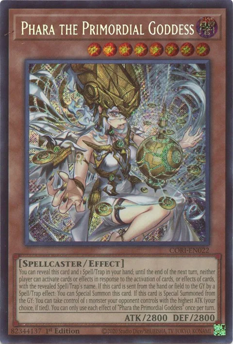 Phara the Primordial Goddess Secret Rare CORI-EN022 Yu-Gi-Oh card from Chaos Origins