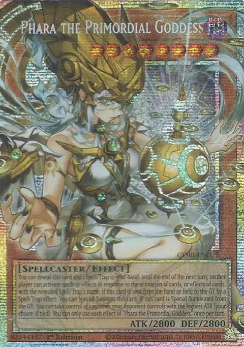 Phara the Primordial Goddess Starlight Rare Extended Art CORI-EN022 Yu-Gi-Oh card from Chaos Origins