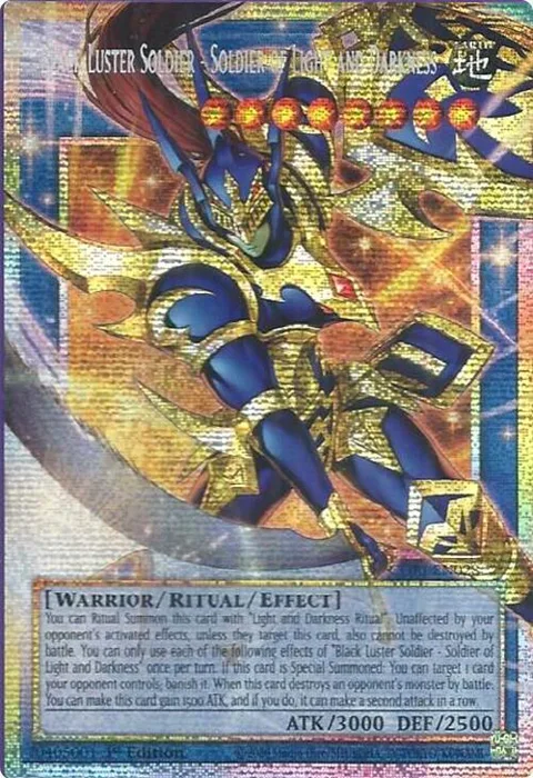 Black Luster Soldier - Soldier of Light and Darkness Starlight Rare Extended Art CORI-EN028 Yu-Gi-Oh card from Chaos Origins