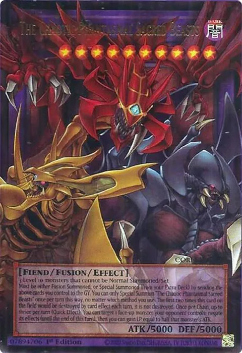 The Chaotic Phantasmal Sacred Beasts CORI-EN029 Yu-Gi-Oh card from Chaos Origins