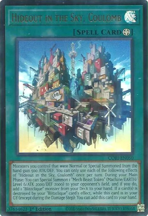 Hideout in the Sky, Coulomb CORI-EN050 Yu-Gi-Oh card from Chaos Origins