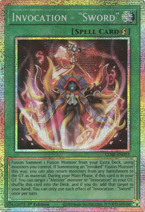 Invocation - "Sword" Starlight Rare CORI-EN053 Yu-Gi-Oh card from Chaos Origins