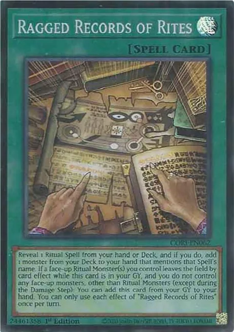 Ragged Records of Rites CORI-EN062 Yu-Gi-Oh card from Chaos Origins