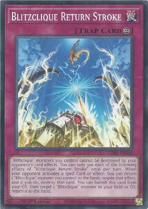 Blitzclique Return Stroke CORI-EN068 Yu-Gi-Oh card from Chaos Origins