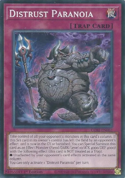 Distrust Paranoia CORI-EN082 Yu-Gi-Oh card from Chaos Origins