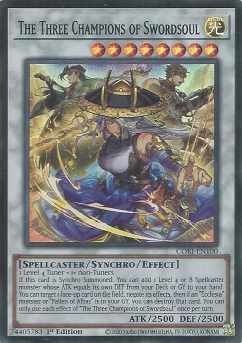 The Three Champions of Swordsoul CORI-EN100 Yu-Gi-Oh card from Chaos Origins