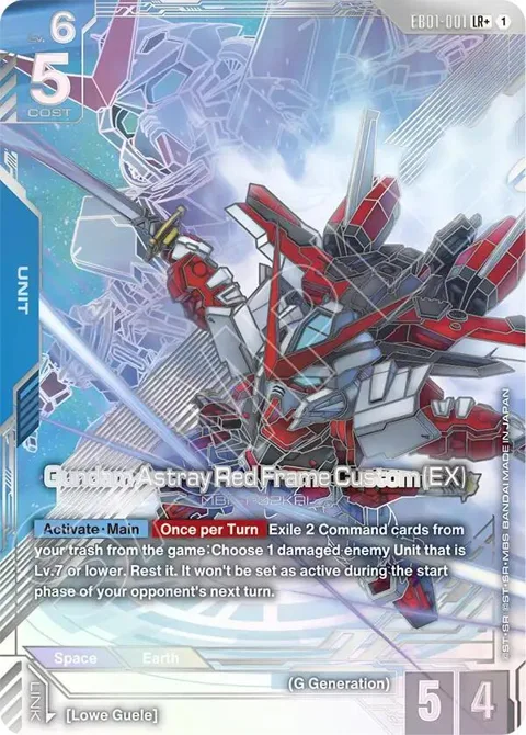 Gundam Astray Red Frame Custom EX LR+ EB01-001 Gundam card from Eternal Nexus