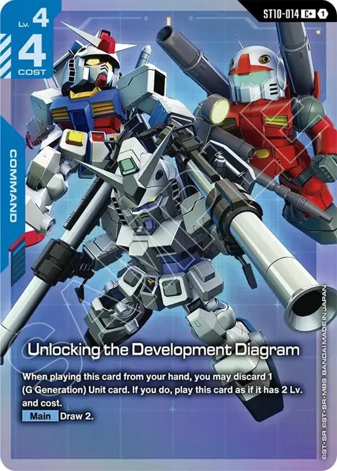Unlocking the Development Diagram C+ ST10-014 Gundam card from Starter Deck 10: Generation Pulse