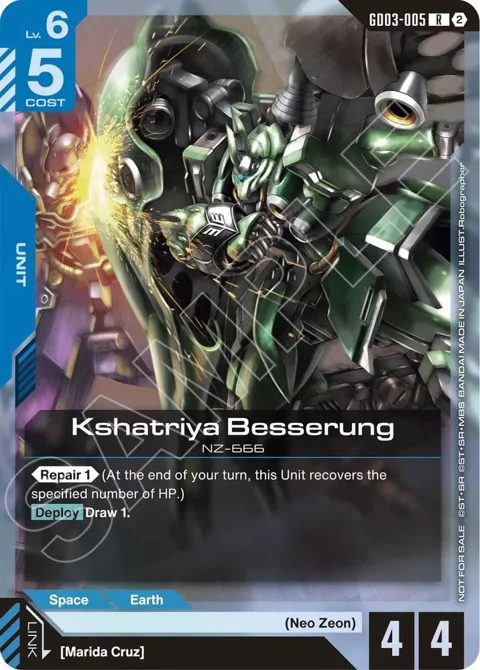 Kshatriya Besserung Store Tournament Participation Pack 05 GD03-005 Gundam card from Gundam Promotional Cards