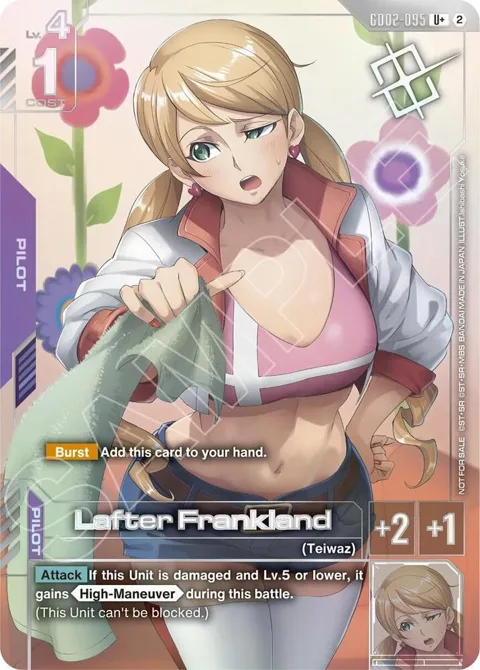 Lafter Frankland Store Tournament Winner Pack 05 GD02-095 Gundam card from Gundam Promotional Cards