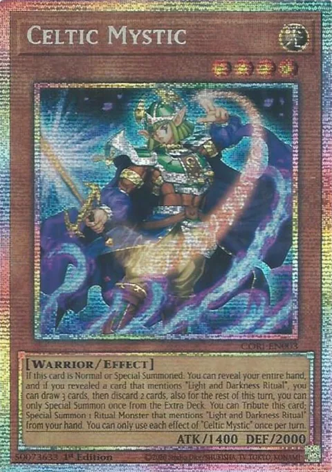 Celtic Mystic Starlight Rare CORI-EN003 Yu-Gi-Oh card from Chaos Origins