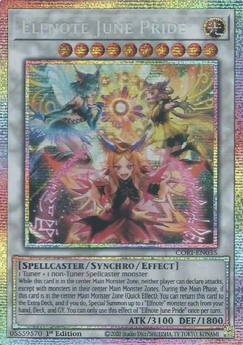 Elfnote June Pride Starlight Rare CORI-EN035 Yu-Gi-Oh card from Chaos Origins