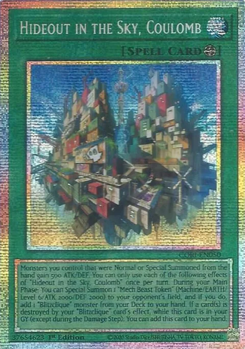 Hideout in the Sky, Coulomb Starlight Rare CORI-EN050 Yu-Gi-Oh card from Chaos Origins