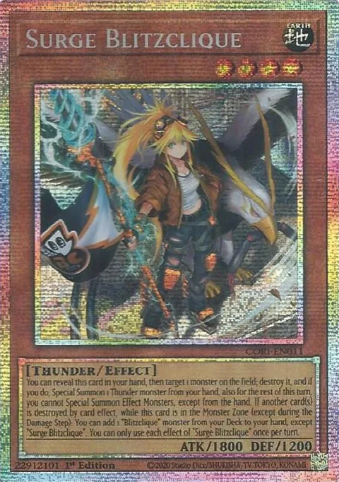 Surge Blitzclique Starlight Rare CORI-EN011 Yu-Gi-Oh card from Chaos Origins