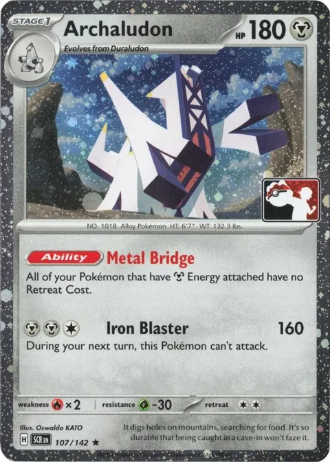Archaludon - 107/142 Cosmos Holo #107/142 Holofoil Pokémon card from Prize Pack Series Cards