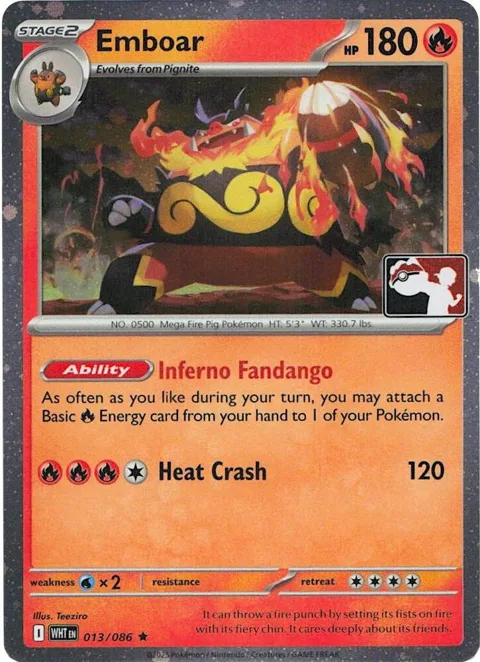 Emboar - 013/086 Cosmos Holo #013/086 Holofoil Pokémon card from Prize Pack Series Cards