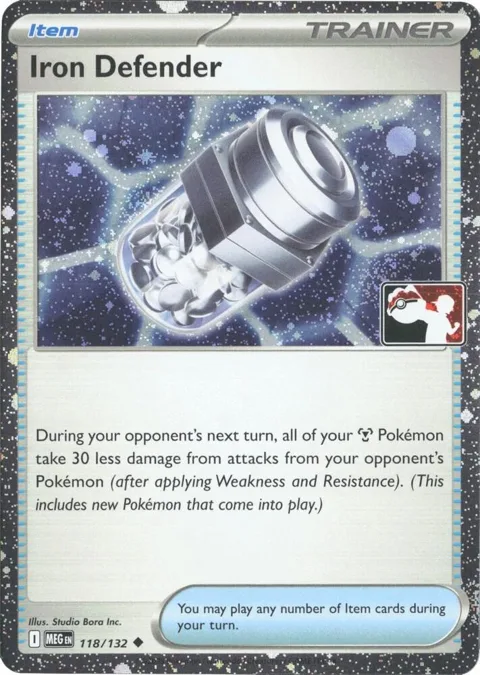 Iron Defender - 118/132 Cosmos Holo #118/132 Holofoil Pokémon card from Prize Pack Series Cards