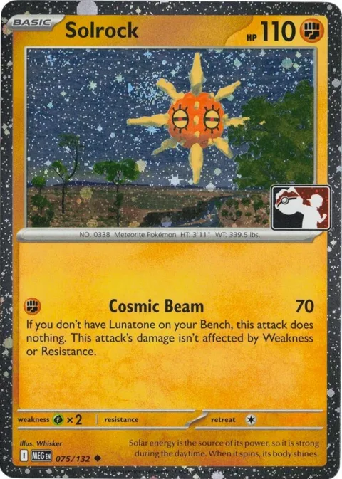 Solrock - 075/132 Cosmos Holo #075/132 Holofoil Pokémon card from Prize Pack Series Cards