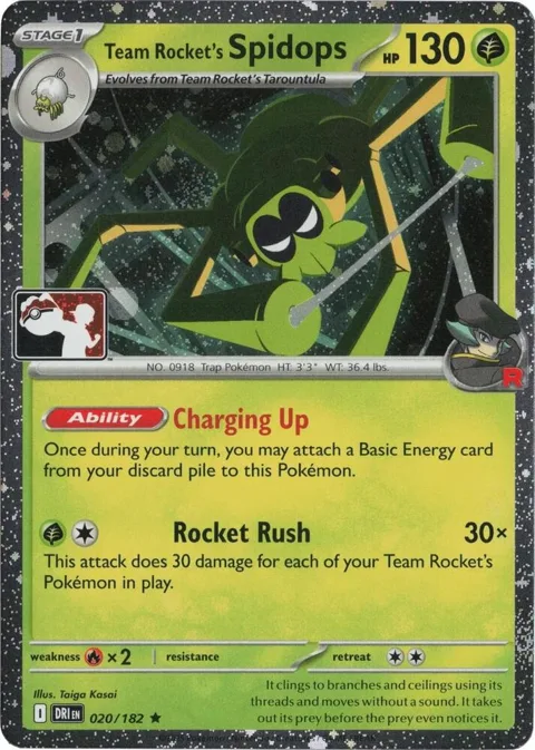 Team Rocket's Spidops - 020/182 Cosmos Holo #020/182 Holofoil Pokémon card from Prize Pack Series Cards